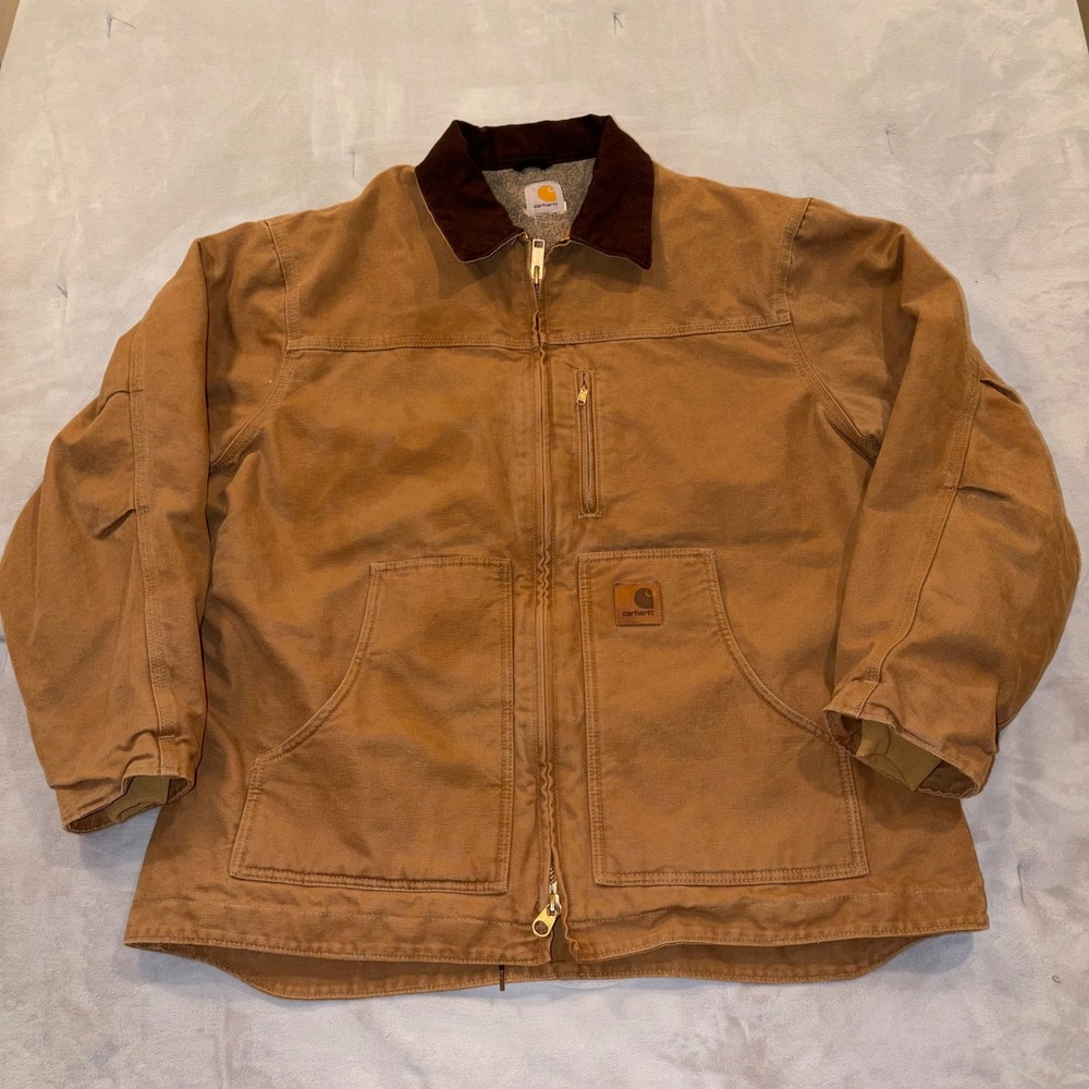 Carhartt Sandstone Ridge Coat Sherpa Lined Brown Duck Jacket C61 BRN Mens XL
